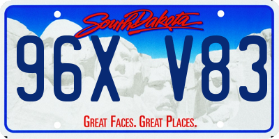 SD license plate 96XV83