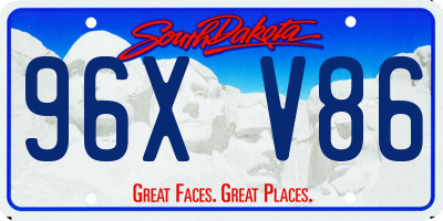SD license plate 96XV86