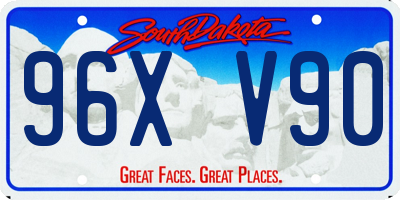 SD license plate 96XV90