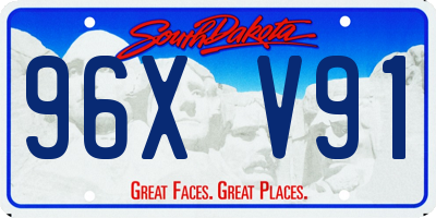 SD license plate 96XV91