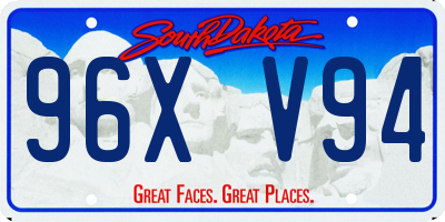 SD license plate 96XV94