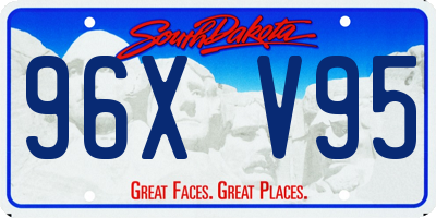SD license plate 96XV95