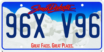 SD license plate 96XV96