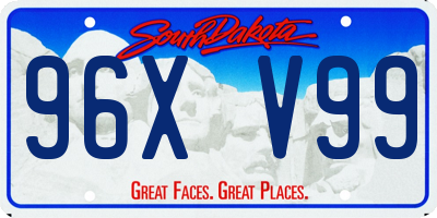 SD license plate 96XV99