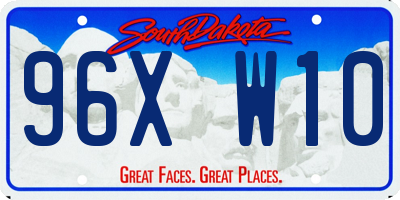 SD license plate 96XW10