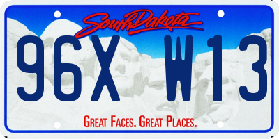 SD license plate 96XW13