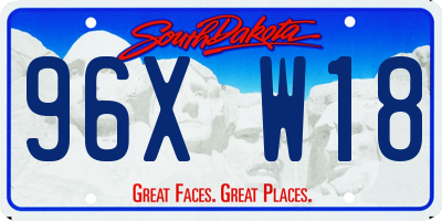 SD license plate 96XW18