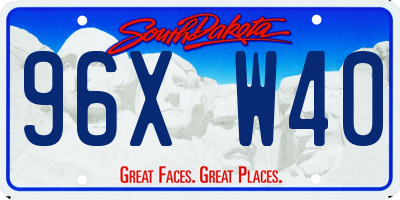 SD license plate 96XW40