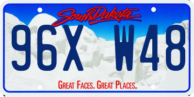 SD license plate 96XW48