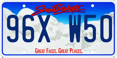 SD license plate 96XW50
