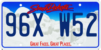 SD license plate 96XW52