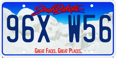 SD license plate 96XW56