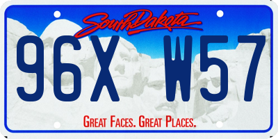 SD license plate 96XW57