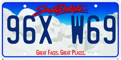 SD license plate 96XW69