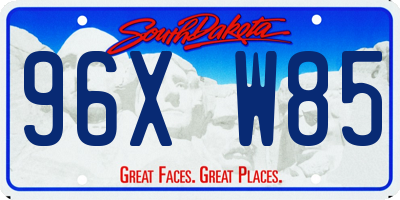 SD license plate 96XW85
