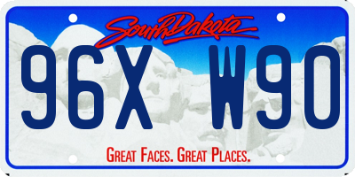 SD license plate 96XW90