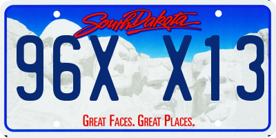 SD license plate 96XX13
