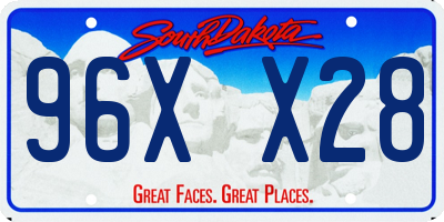 SD license plate 96XX28