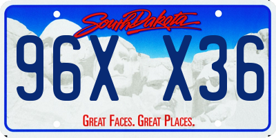 SD license plate 96XX36