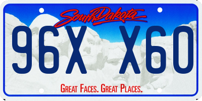 SD license plate 96XX60
