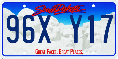SD license plate 96XY17