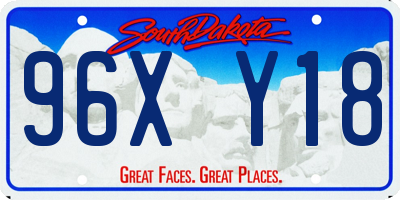 SD license plate 96XY18