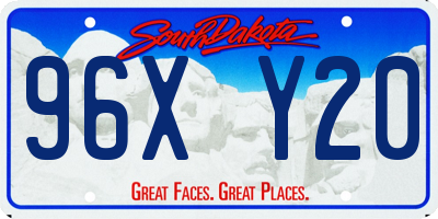 SD license plate 96XY20