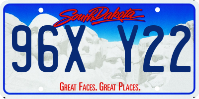 SD license plate 96XY22