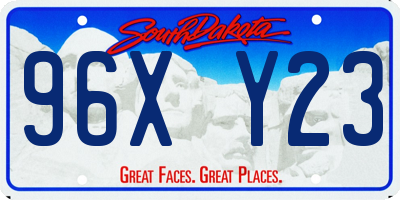 SD license plate 96XY23