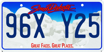 SD license plate 96XY25