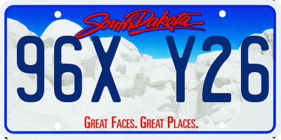 SD license plate 96XY26