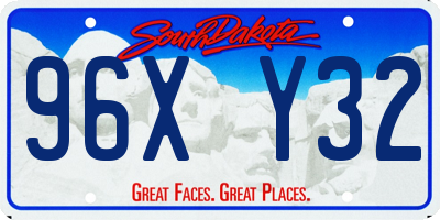 SD license plate 96XY32