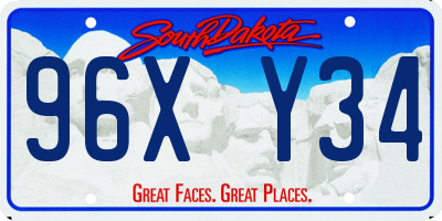 SD license plate 96XY34