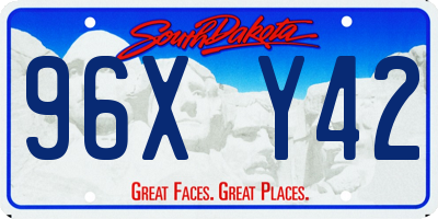 SD license plate 96XY42
