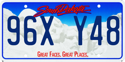 SD license plate 96XY48