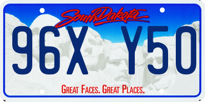 SD license plate 96XY50