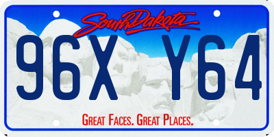 SD license plate 96XY64