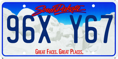 SD license plate 96XY67