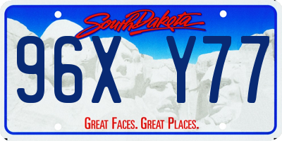 SD license plate 96XY77