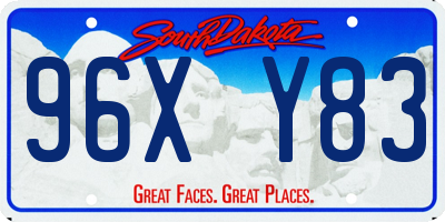 SD license plate 96XY83