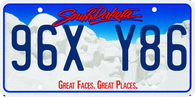 SD license plate 96XY86