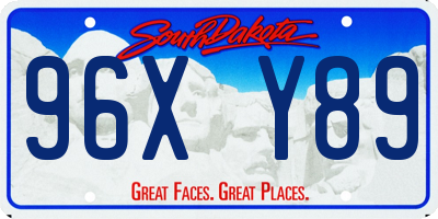 SD license plate 96XY89