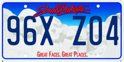 SD license plate 96XZ04