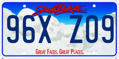 SD license plate 96XZ09
