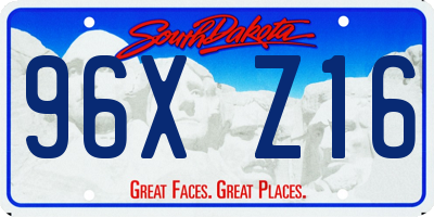 SD license plate 96XZ16