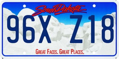 SD license plate 96XZ18