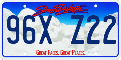 SD license plate 96XZ22