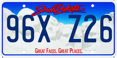 SD license plate 96XZ26