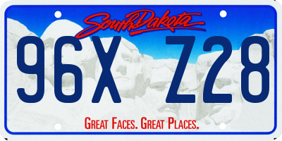 SD license plate 96XZ28
