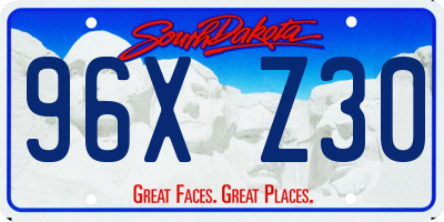 SD license plate 96XZ30